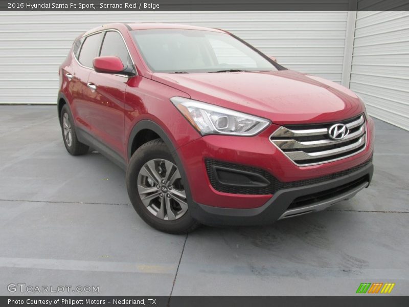 Serrano Red / Beige 2016 Hyundai Santa Fe Sport