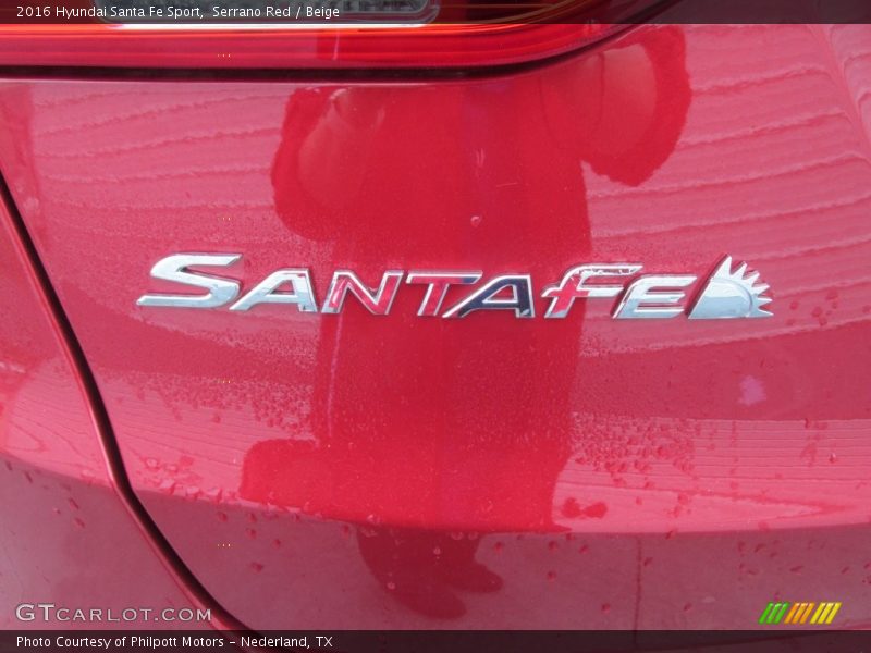 Serrano Red / Beige 2016 Hyundai Santa Fe Sport