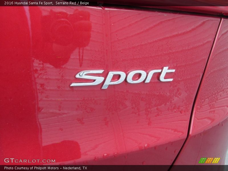 Serrano Red / Beige 2016 Hyundai Santa Fe Sport
