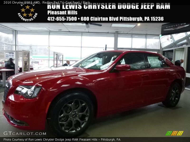 Redline Red Tri-Coat Pearl / Black 2016 Chrysler 300 S AWD