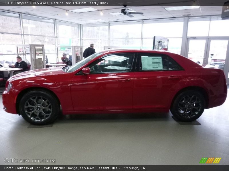 Redline Red Tri-Coat Pearl / Black 2016 Chrysler 300 S AWD