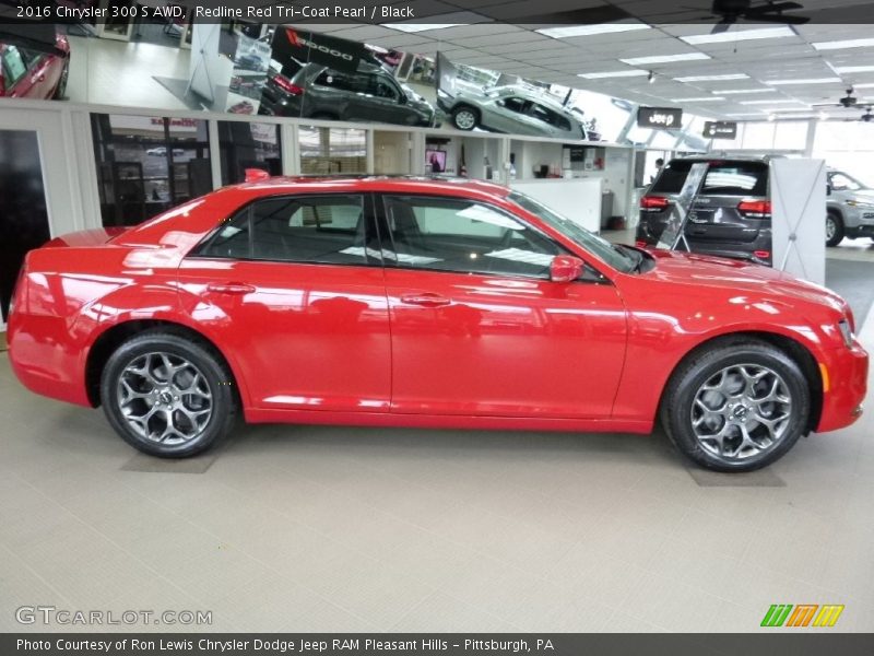 Redline Red Tri-Coat Pearl / Black 2016 Chrysler 300 S AWD