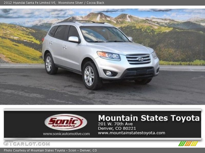 Moonstone Silver / Cocoa Black 2012 Hyundai Santa Fe Limited V6