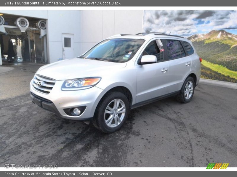 Moonstone Silver / Cocoa Black 2012 Hyundai Santa Fe Limited V6