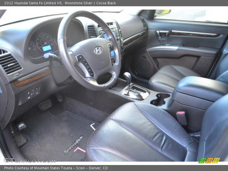 Moonstone Silver / Cocoa Black 2012 Hyundai Santa Fe Limited V6