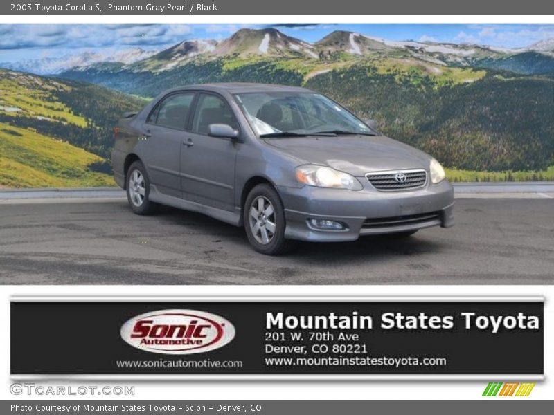 Phantom Gray Pearl / Black 2005 Toyota Corolla S