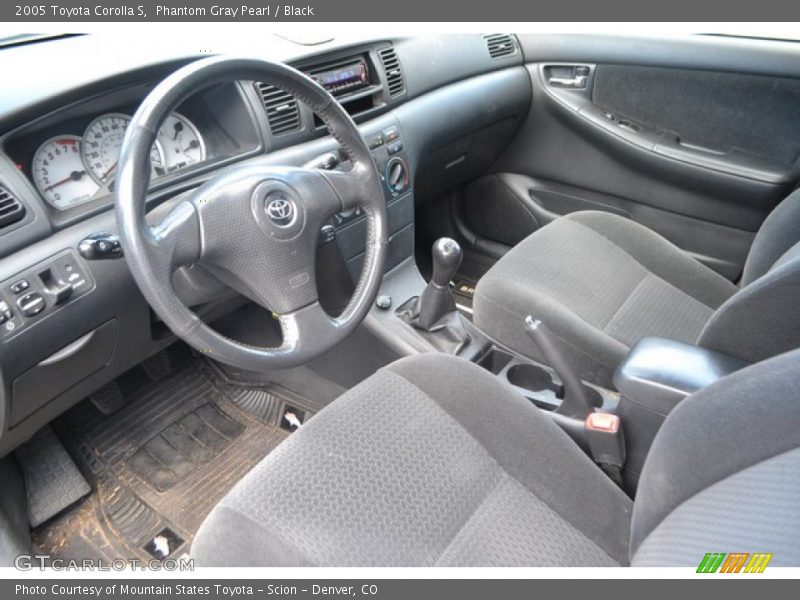 Phantom Gray Pearl / Black 2005 Toyota Corolla S