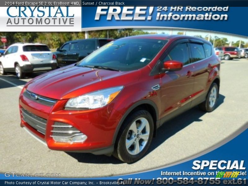 Sunset / Charcoal Black 2014 Ford Escape SE 2.0L EcoBoost 4WD