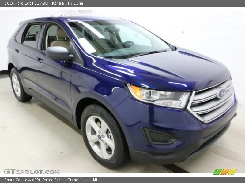 Kona Blue / Dune 2016 Ford Edge SE AWD