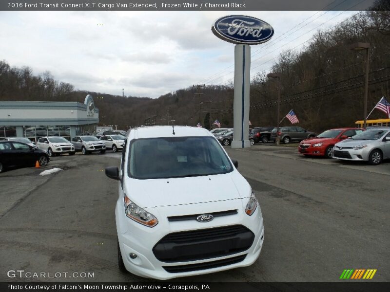 Frozen White / Charcoal Black 2016 Ford Transit Connect XLT Cargo Van Extended