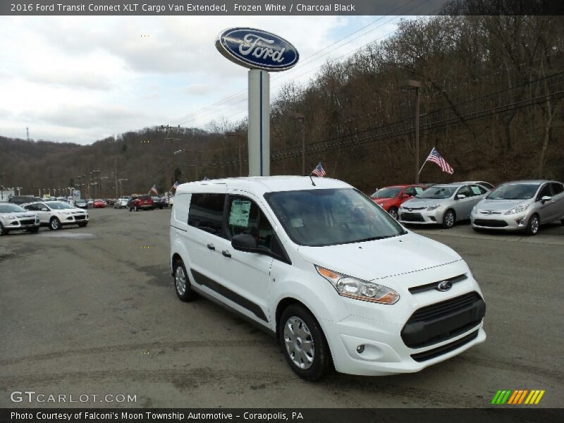 Frozen White / Charcoal Black 2016 Ford Transit Connect XLT Cargo Van Extended
