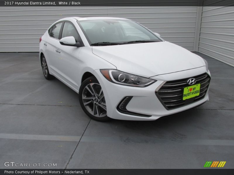 White / Black 2017 Hyundai Elantra Limited