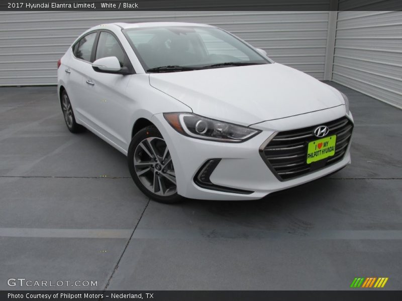 White / Black 2017 Hyundai Elantra Limited