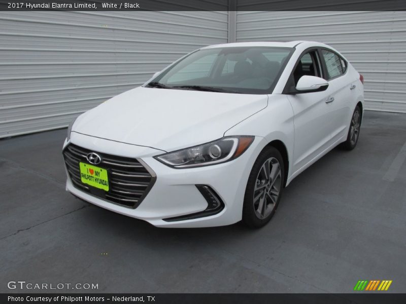 White / Black 2017 Hyundai Elantra Limited