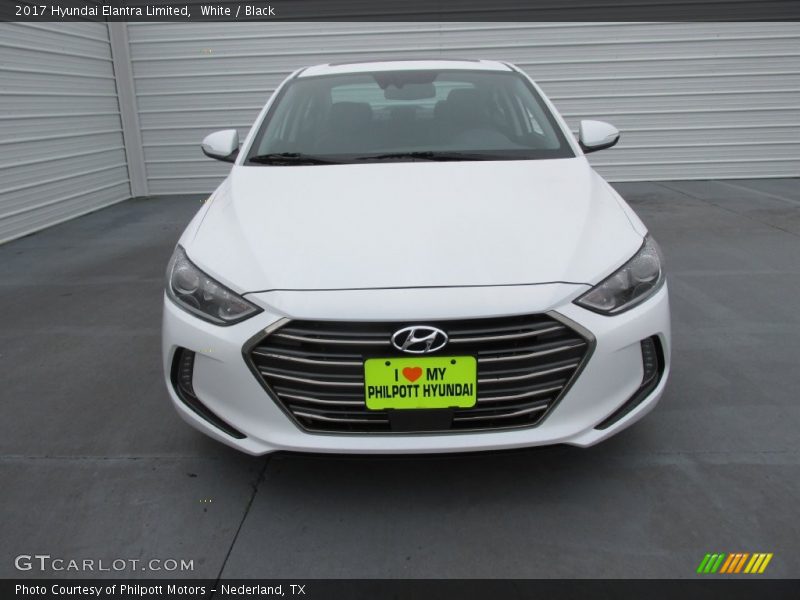 White / Black 2017 Hyundai Elantra Limited