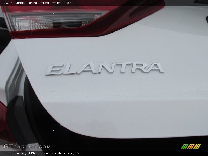 White / Black 2017 Hyundai Elantra Limited