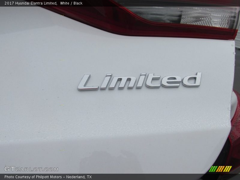 White / Black 2017 Hyundai Elantra Limited