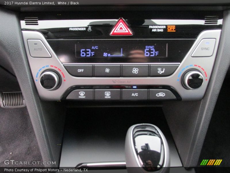 White / Black 2017 Hyundai Elantra Limited