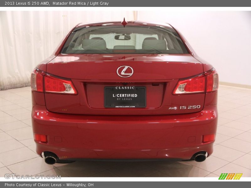 Matador Red Mica / Light Gray 2013 Lexus IS 250 AWD