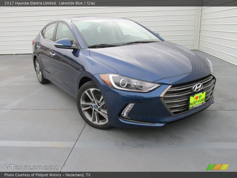 Lakeside Blue / Gray 2017 Hyundai Elantra Limited