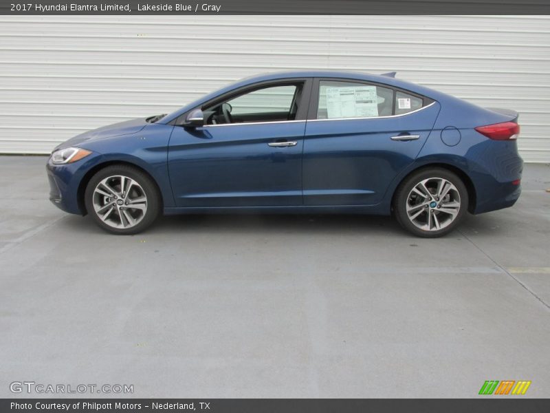 Lakeside Blue / Gray 2017 Hyundai Elantra Limited