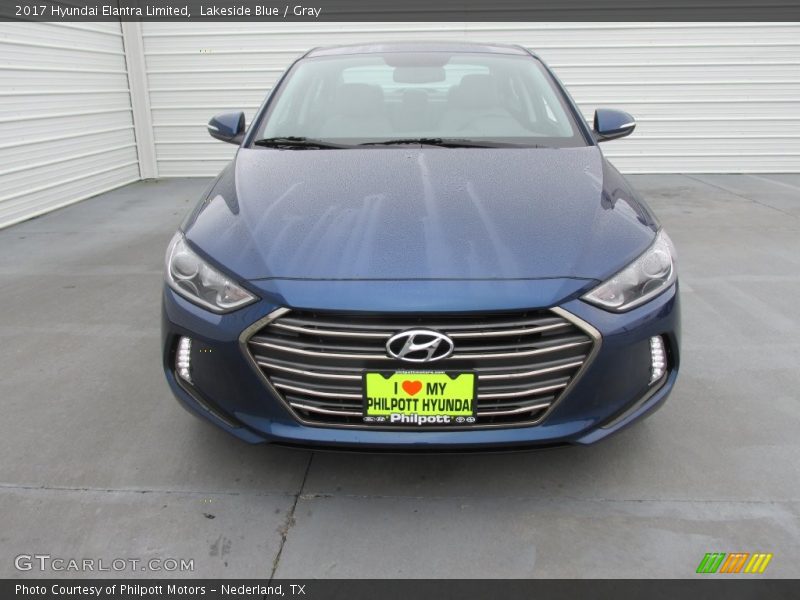 Lakeside Blue / Gray 2017 Hyundai Elantra Limited