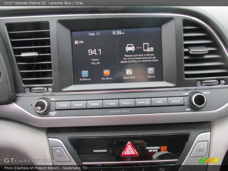 Lakeside Blue / Gray 2017 Hyundai Elantra SE