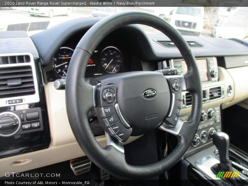 Alaska White / Navy Blue/Parchment 2010 Land Rover Range Rover Supercharged