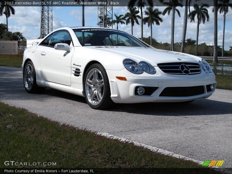 Alabaster White / Black 2007 Mercedes-Benz SL 55 AMG Roadster