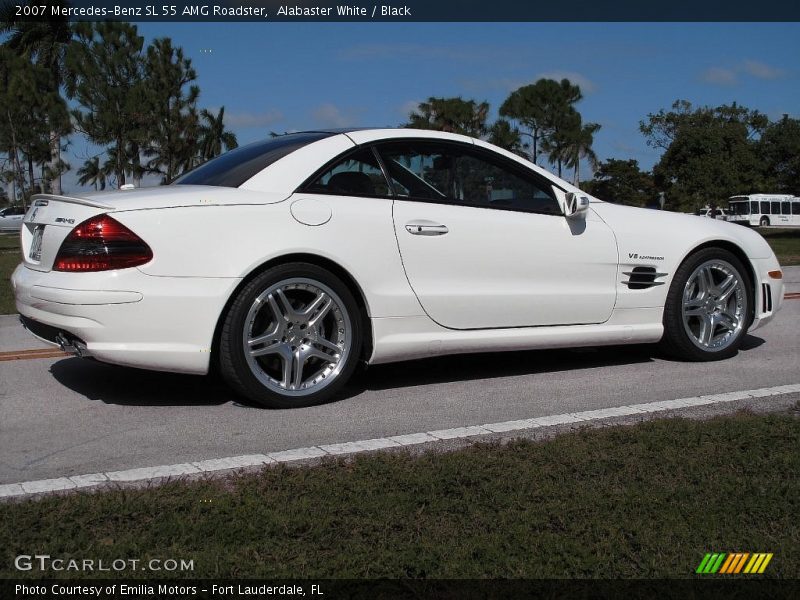 Alabaster White / Black 2007 Mercedes-Benz SL 55 AMG Roadster