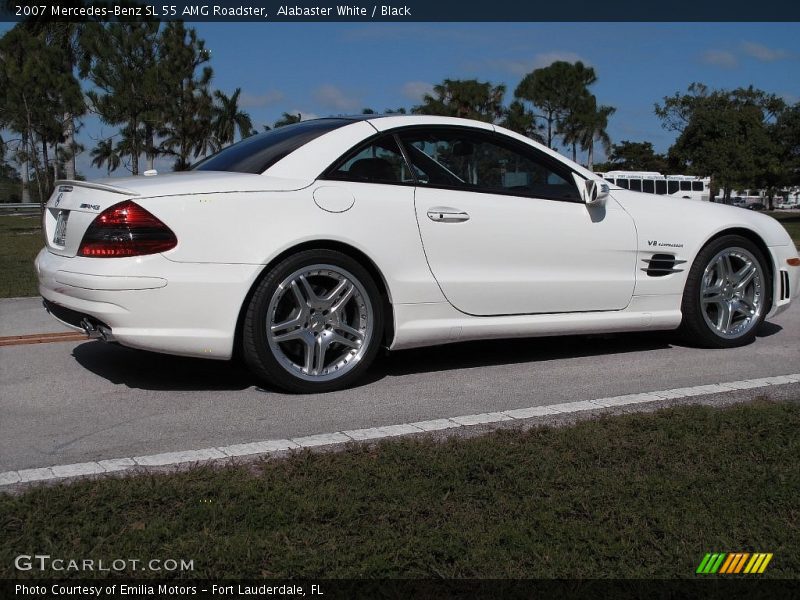 Alabaster White / Black 2007 Mercedes-Benz SL 55 AMG Roadster