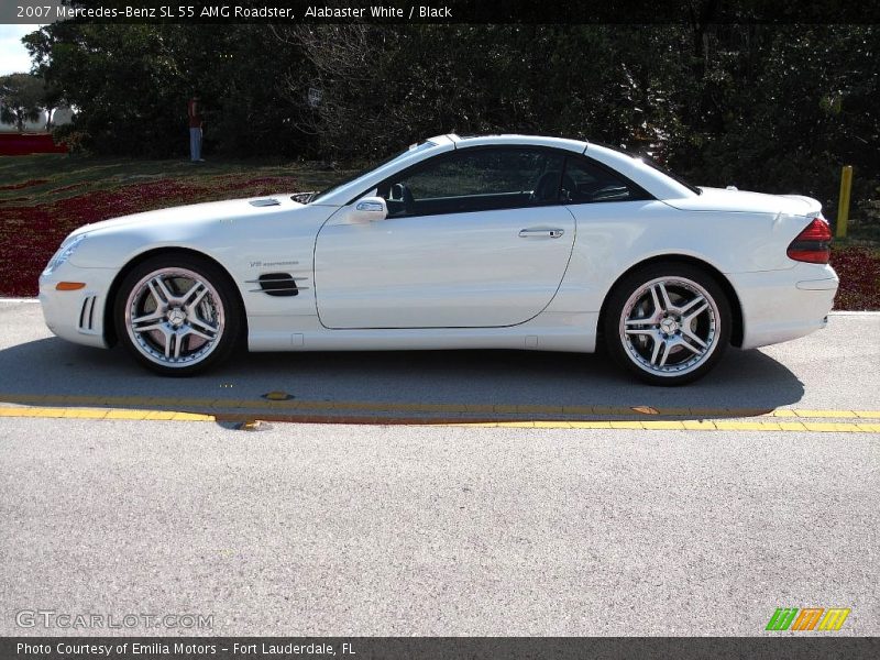 Alabaster White / Black 2007 Mercedes-Benz SL 55 AMG Roadster