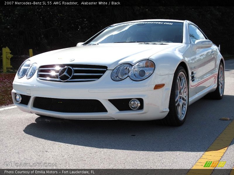 Alabaster White / Black 2007 Mercedes-Benz SL 55 AMG Roadster