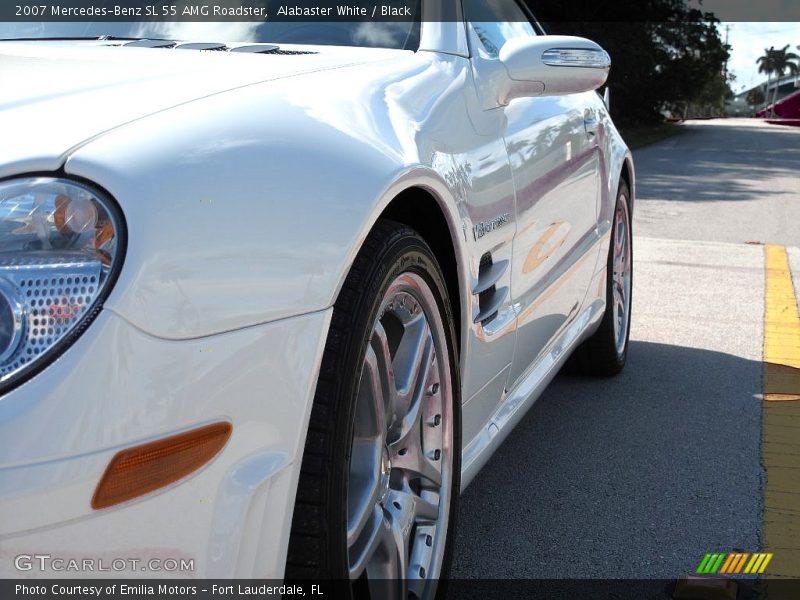 Alabaster White / Black 2007 Mercedes-Benz SL 55 AMG Roadster