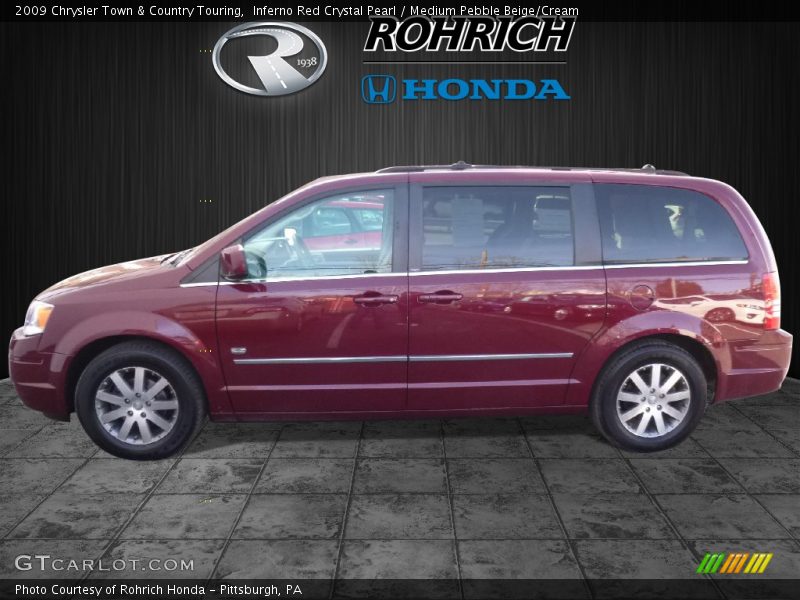 Inferno Red Crystal Pearl / Medium Pebble Beige/Cream 2009 Chrysler Town & Country Touring