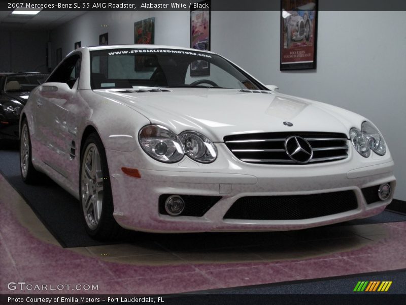 Alabaster White / Black 2007 Mercedes-Benz SL 55 AMG Roadster