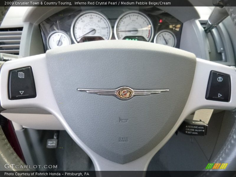 Inferno Red Crystal Pearl / Medium Pebble Beige/Cream 2009 Chrysler Town & Country Touring