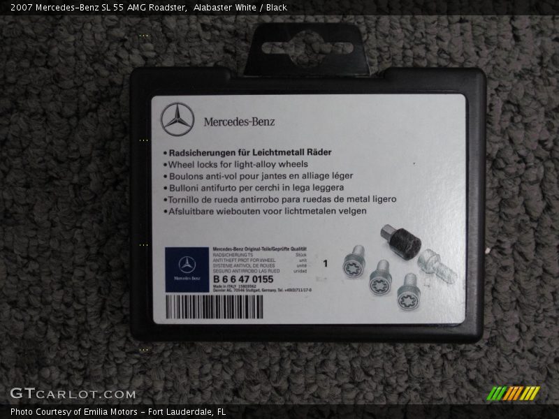Info Tag of 2007 SL 55 AMG Roadster