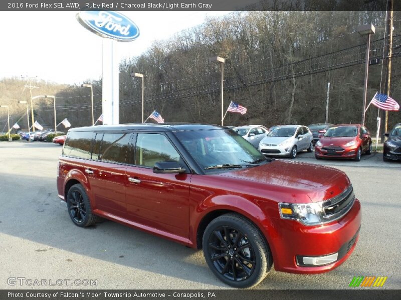 Ruby Red / Charcoal Black/Light Earth Gray 2016 Ford Flex SEL AWD