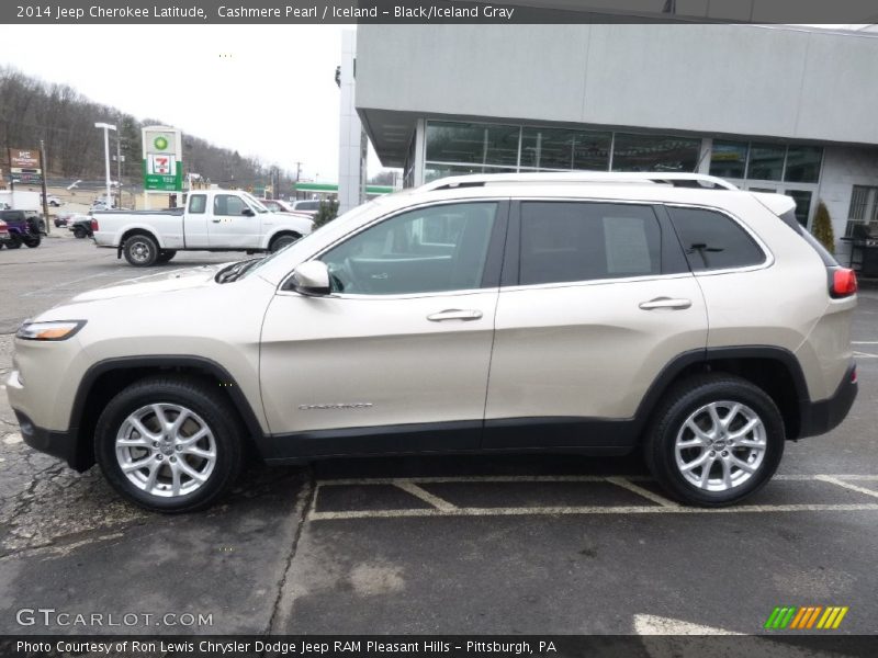 Cashmere Pearl / Iceland - Black/Iceland Gray 2014 Jeep Cherokee Latitude