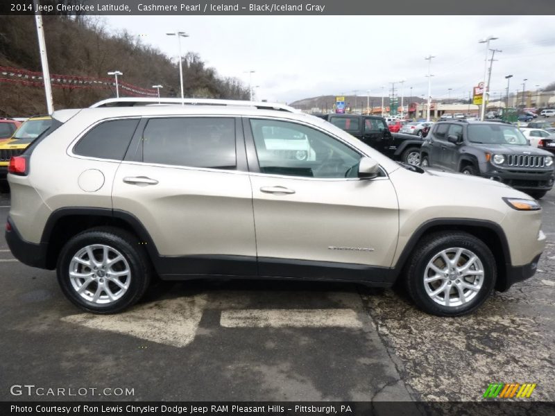 Cashmere Pearl / Iceland - Black/Iceland Gray 2014 Jeep Cherokee Latitude