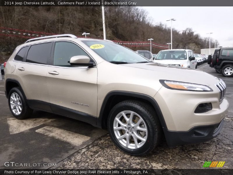 Cashmere Pearl / Iceland - Black/Iceland Gray 2014 Jeep Cherokee Latitude