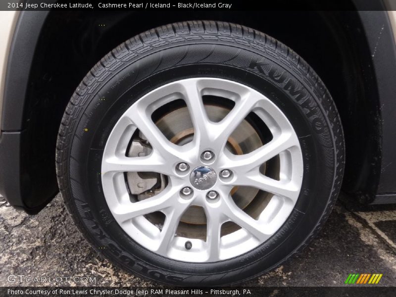 Cashmere Pearl / Iceland - Black/Iceland Gray 2014 Jeep Cherokee Latitude