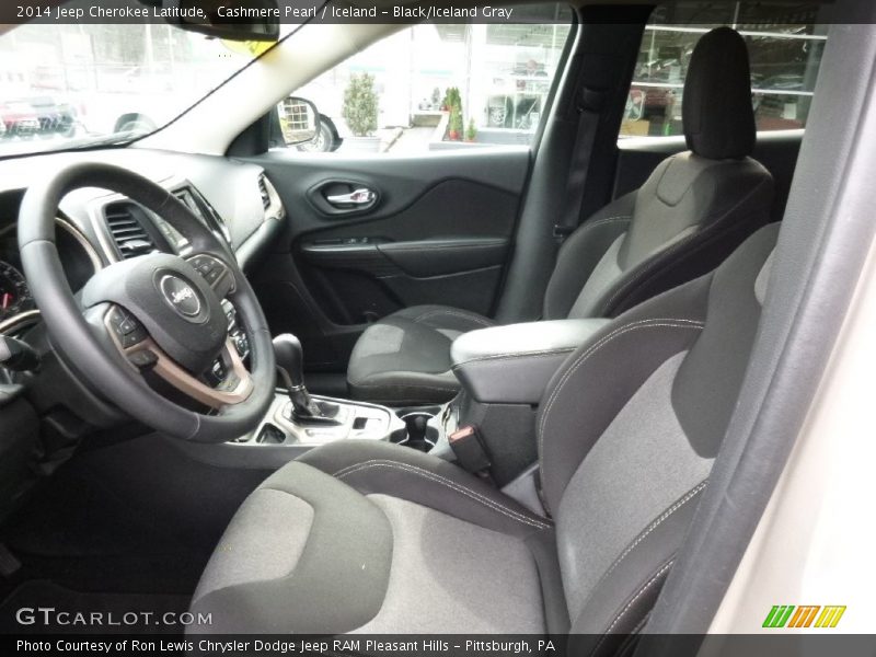 Cashmere Pearl / Iceland - Black/Iceland Gray 2014 Jeep Cherokee Latitude
