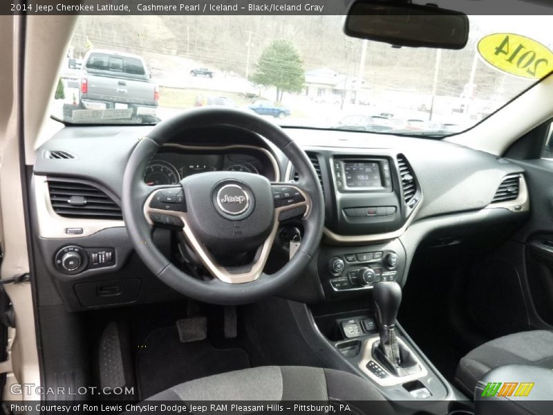 Cashmere Pearl / Iceland - Black/Iceland Gray 2014 Jeep Cherokee Latitude