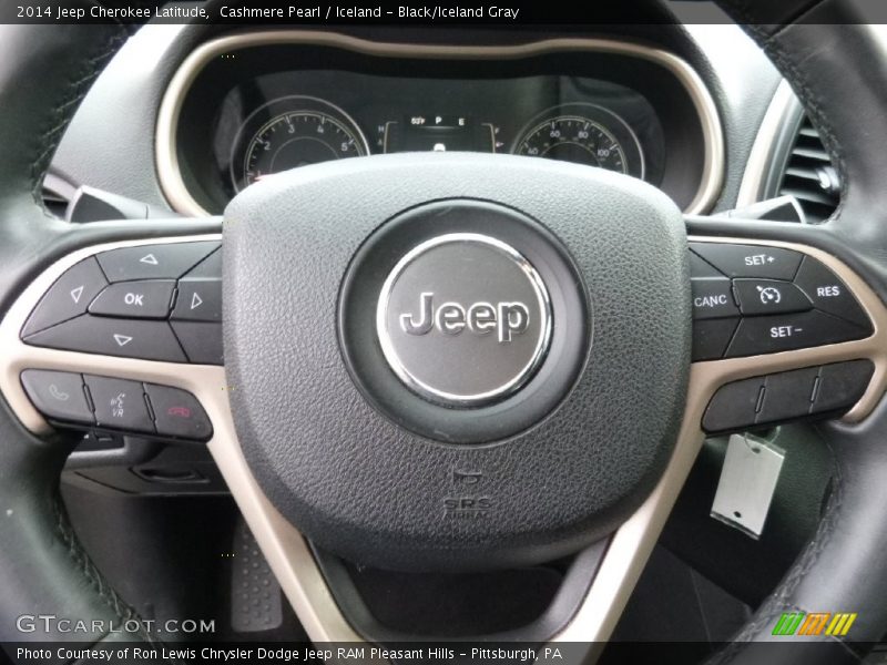 Cashmere Pearl / Iceland - Black/Iceland Gray 2014 Jeep Cherokee Latitude