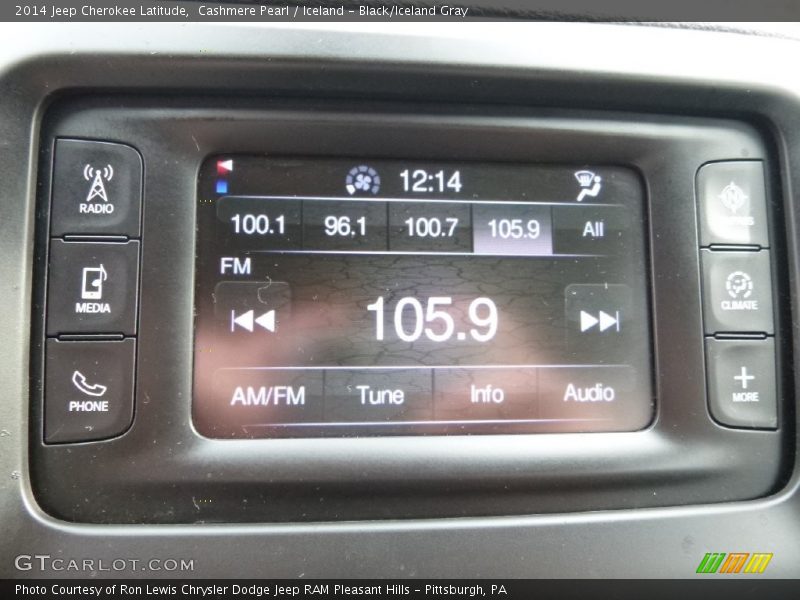 Cashmere Pearl / Iceland - Black/Iceland Gray 2014 Jeep Cherokee Latitude