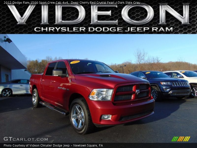 Deep Cherry Red Crystal Pearl / Dark Slate Gray 2012 Dodge Ram 1500 Sport Crew Cab 4x4