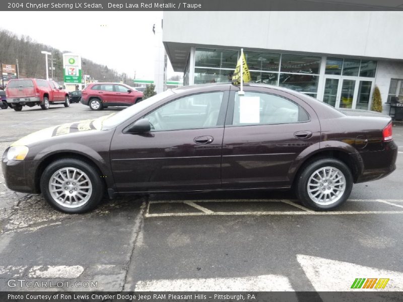 Deep Lava Red Metallic / Taupe 2004 Chrysler Sebring LX Sedan