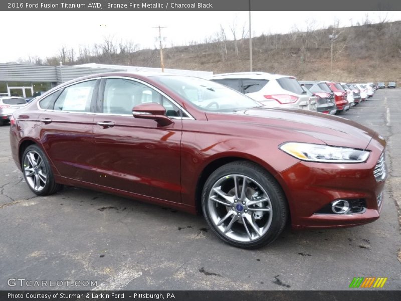 Bronze Fire Metallic / Charcoal Black 2016 Ford Fusion Titanium AWD